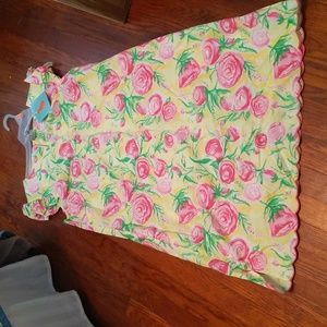 Haley and the Hound Floral Dress with Scalloped bottom